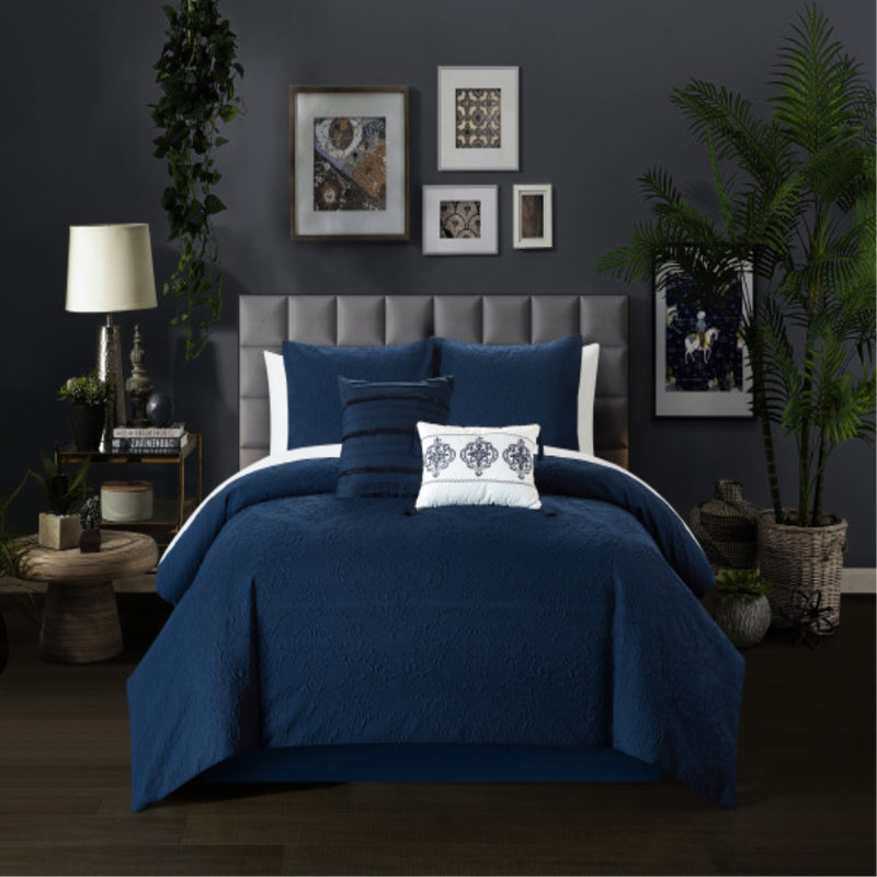 Chic Home Navy Reversible 9 Piece Comforter Set Wayfair Canada